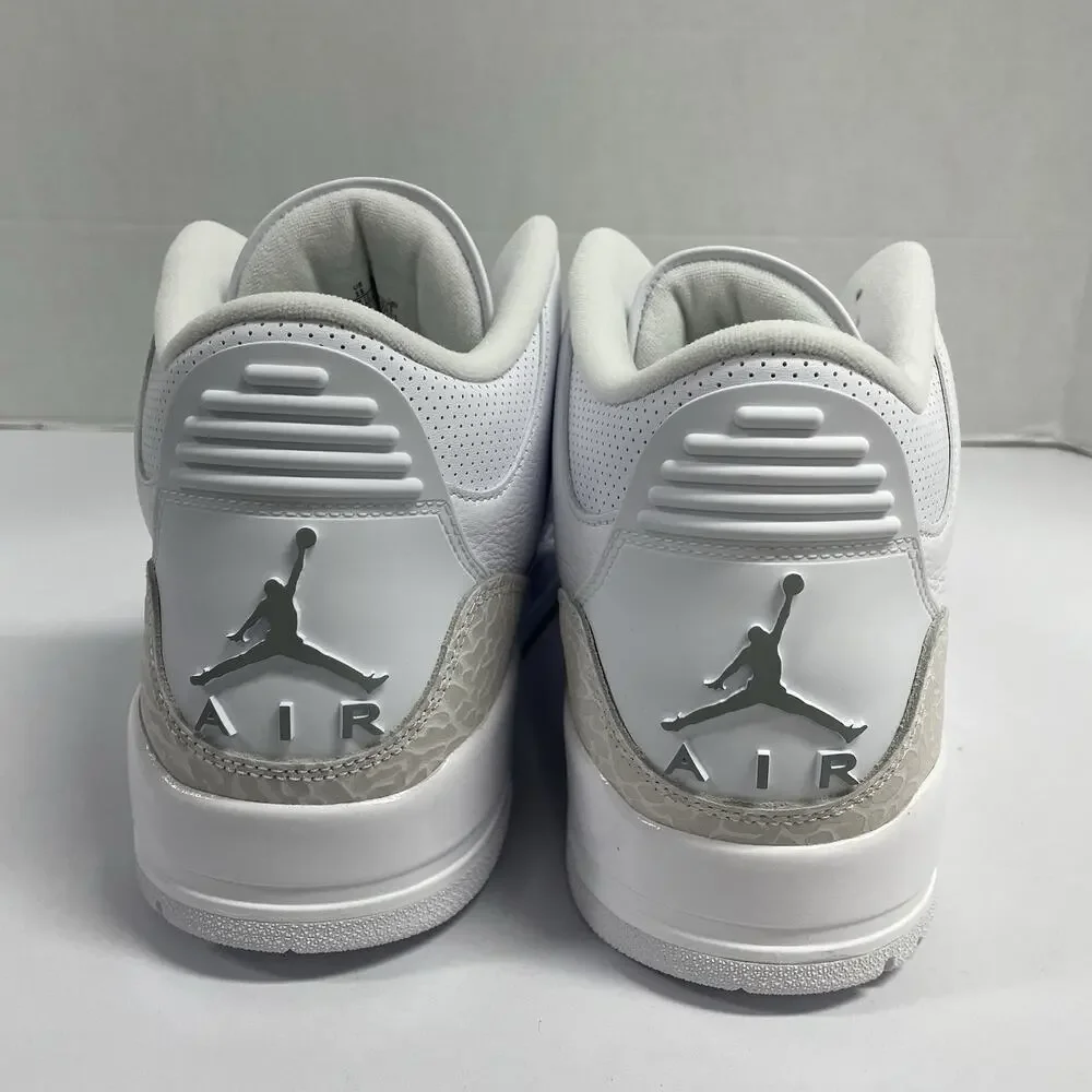 Air Jordan 3 Retro 'Pure Money' 2025 CT8532 111 Size 13 White Leather Sneakers